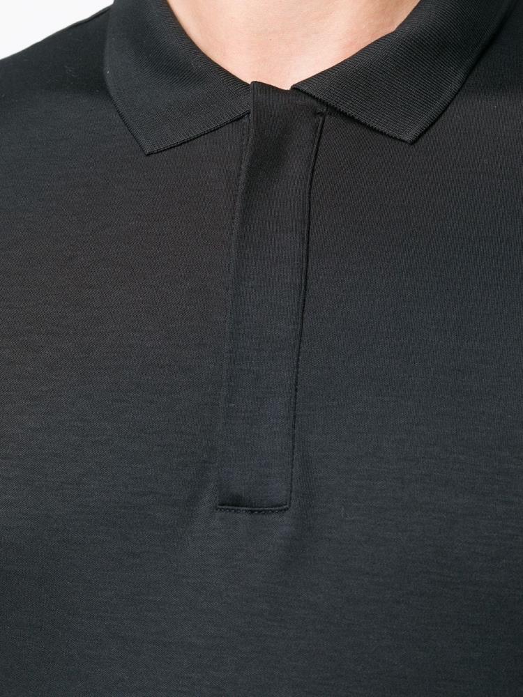 Black Men's Armani Emporio Plain Polo Shirts | R5BR84X