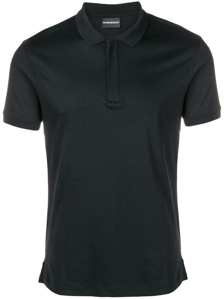 Black Men\'s Armani Emporio Plain Polo Shirts | R5BR84X