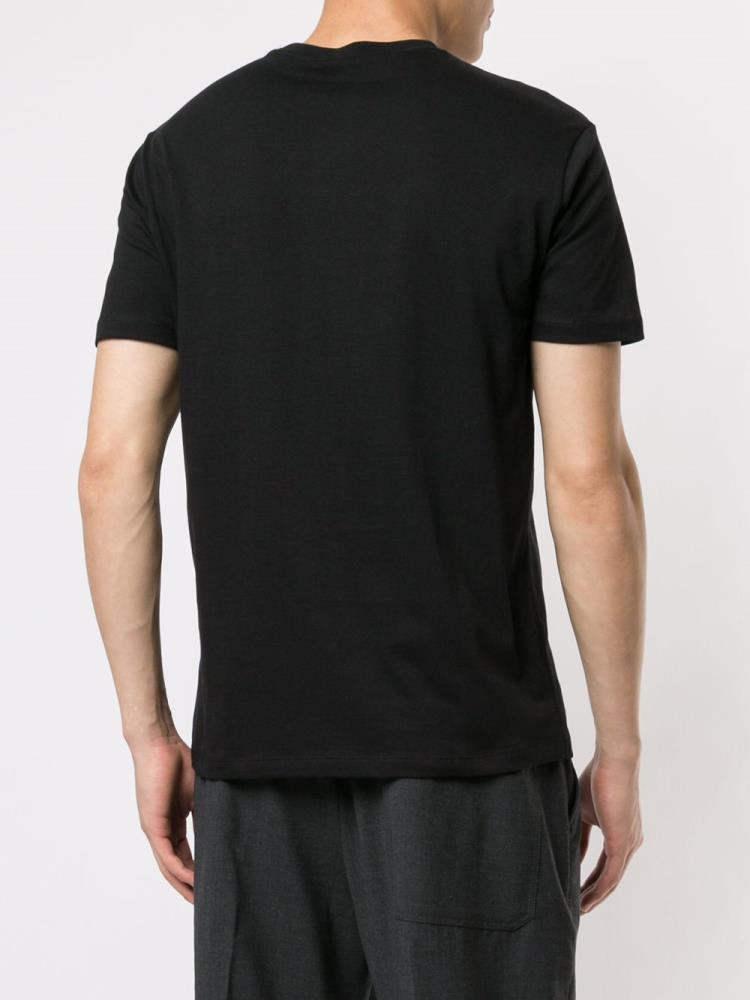 Black Men's Armani Emporio Polaroid Printed T Shirts | QA2BHWO