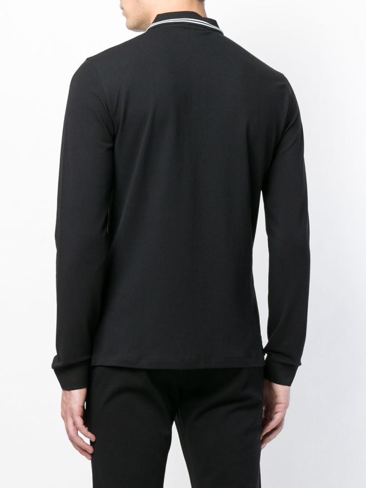 Black Men's Armani Emporio Polo Sweatshirts | OH8DHYK