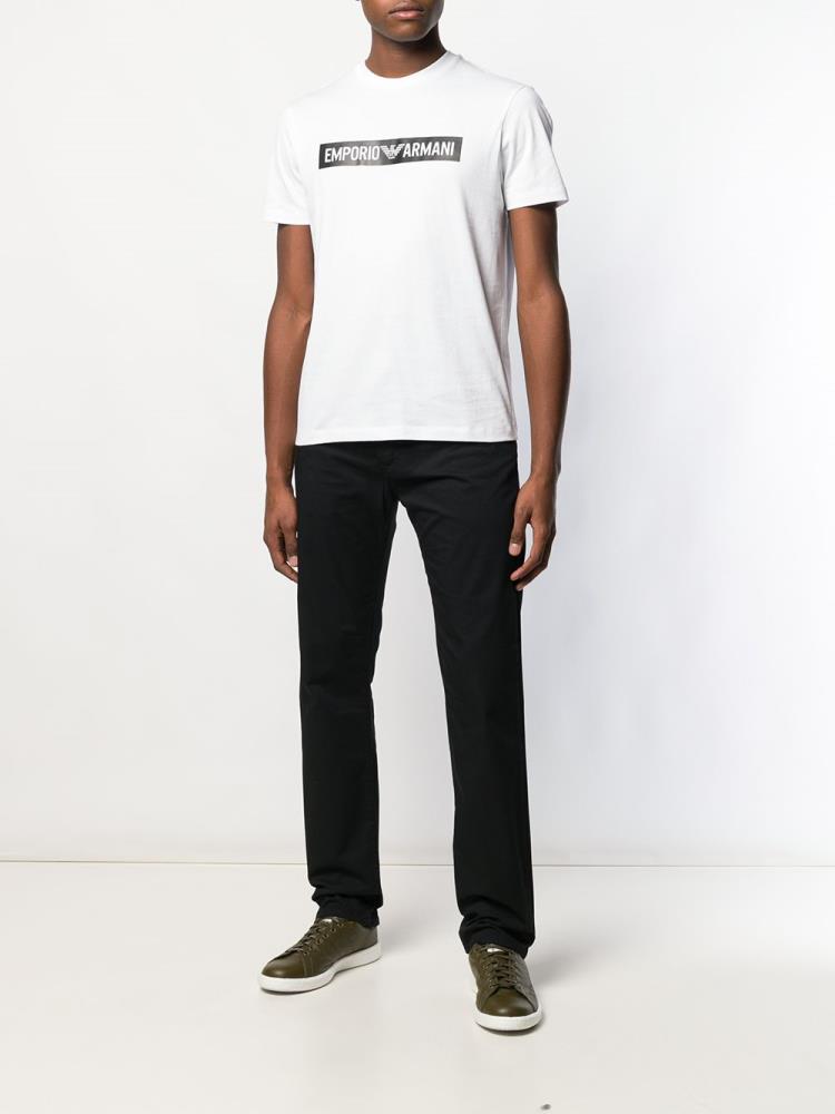 Black Men's Armani Emporio Regular Slim Chinos | FJCNWX8