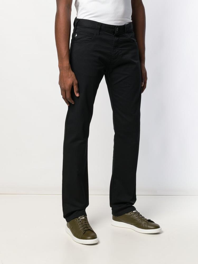 Black Men's Armani Emporio Regular Slim Chinos | FJCNWX8