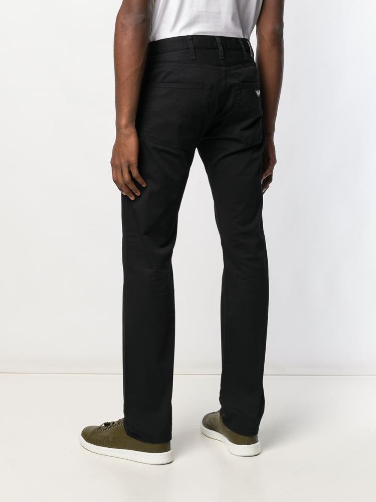 Black Men's Armani Emporio Regular Slim Chinos | FJCNWX8