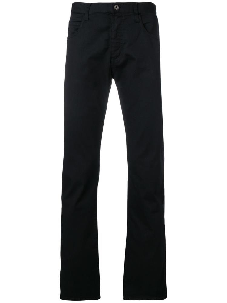 Black Men\'s Armani Emporio Regular Slim Chinos | FJCNWX8