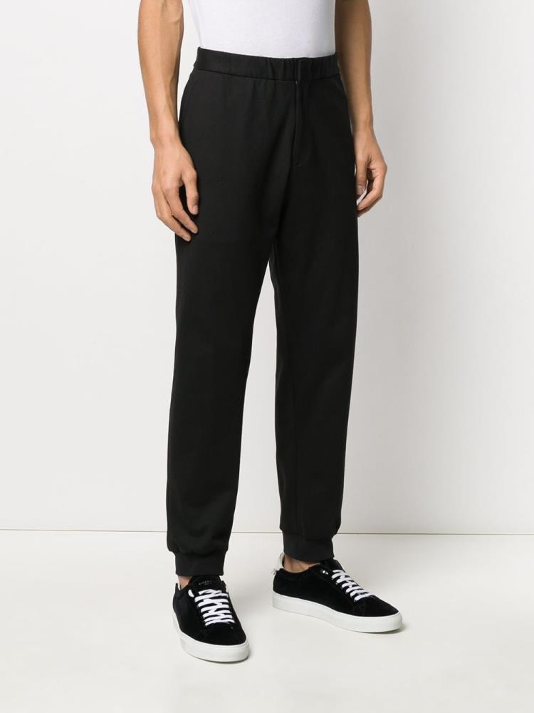 Black Men's Armani Emporio Relaxed Fit Cuffed Pants | 0SZBFDM