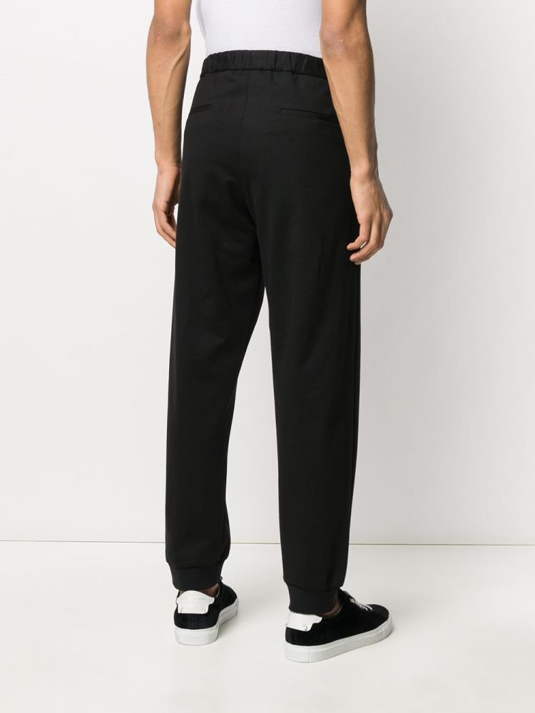 Black Men's Armani Emporio Relaxed Fit Cuffed Pants | 0SZBFDM