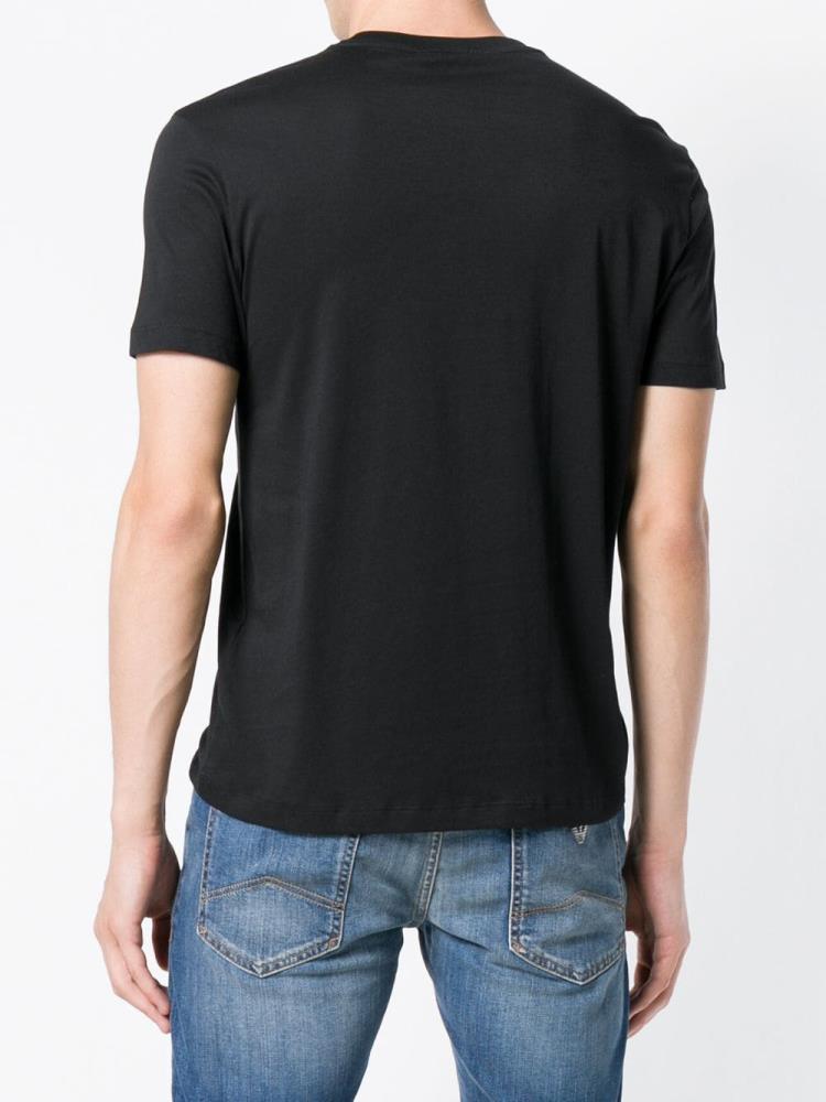 Black Men's Armani Emporio Round Neck T Shirts | S63T7O8