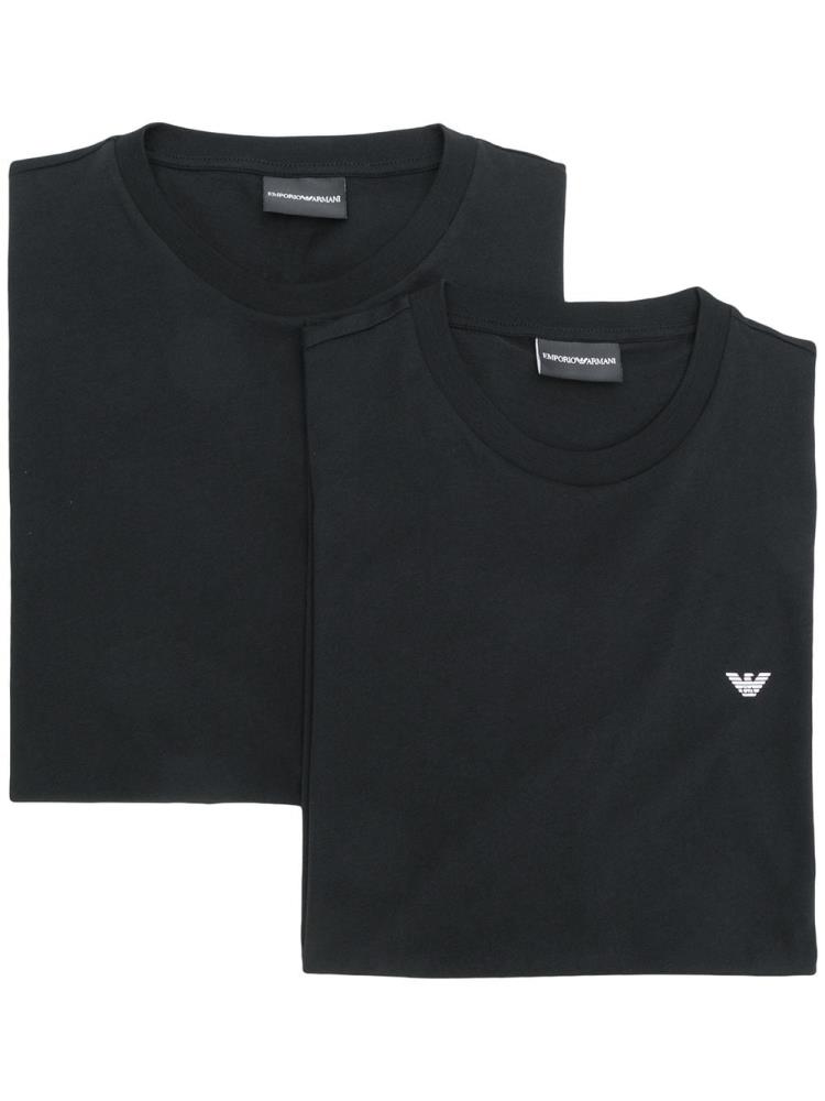 Black Men\'s Armani Emporio Round Neck T Shirts | S63T7O8