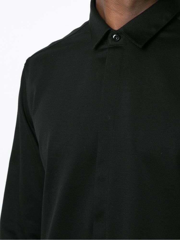 Black Men's Armani Emporio Slim Fit Shirts | 80JRRCD