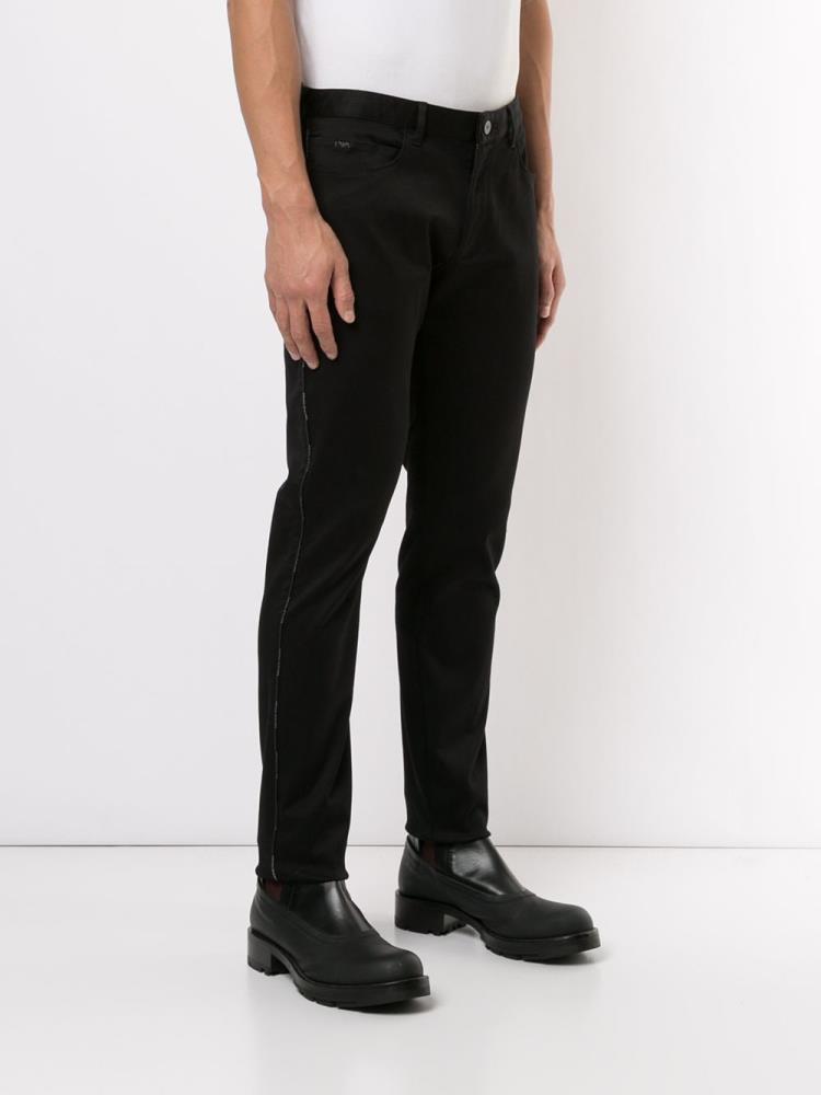 Black Men's Armani Emporio Slim Fit Pants | F0AWCT3