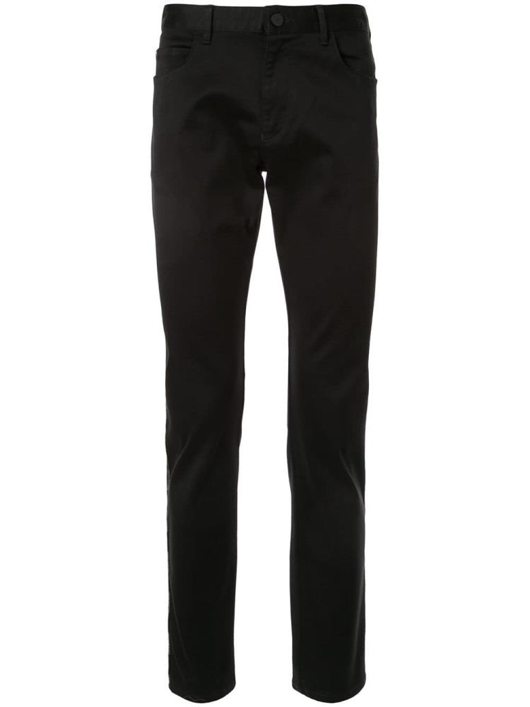 Black Men\'s Armani Emporio Slim Fit Pants | F0AWCT3