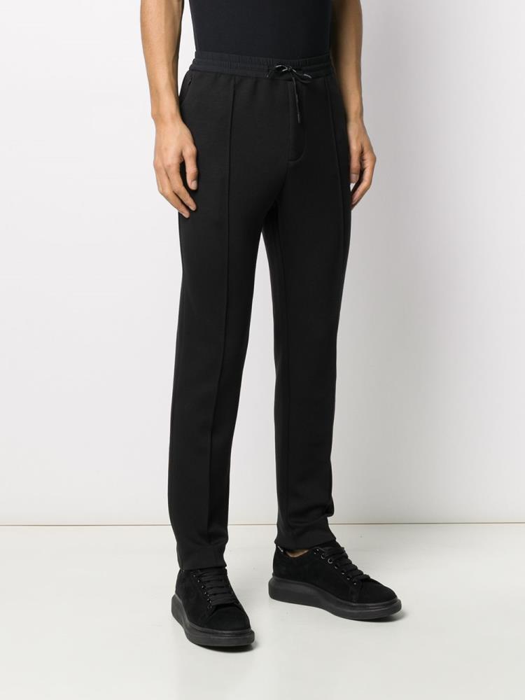 Black Men's Armani Emporio Slim Fit Drawstring Pants | T0692WN