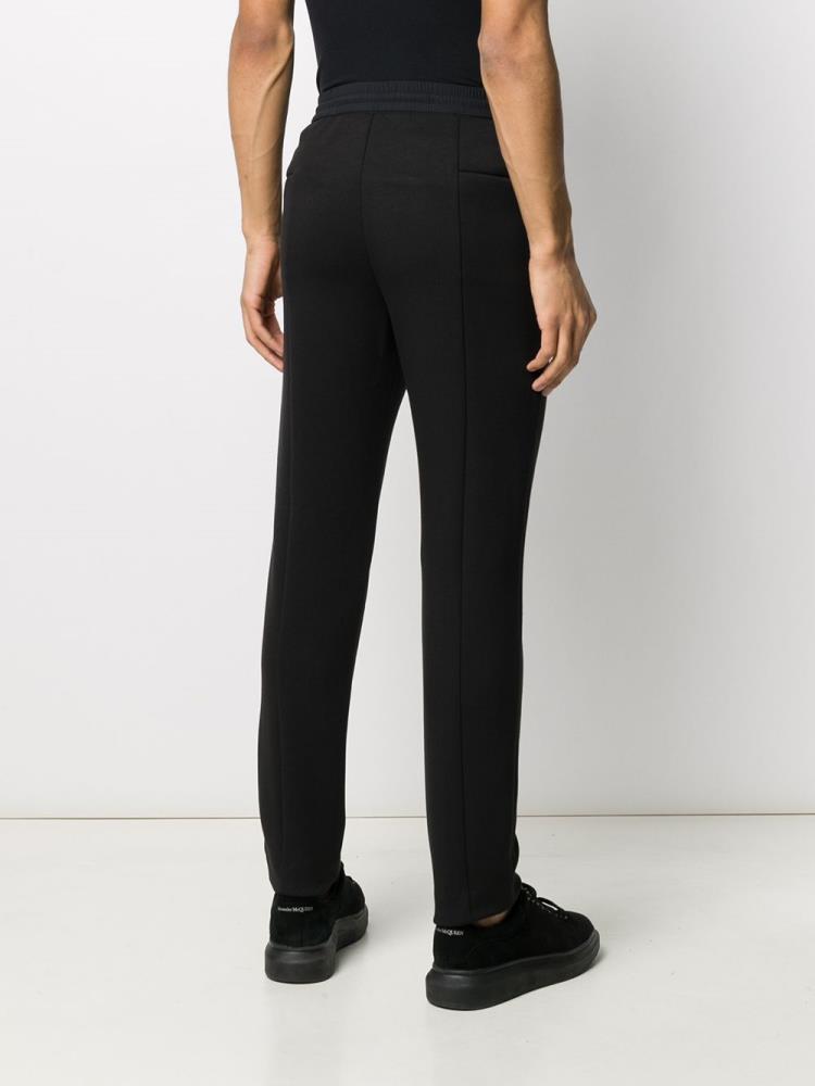 Black Men's Armani Emporio Slim Fit Drawstring Pants | T0692WN