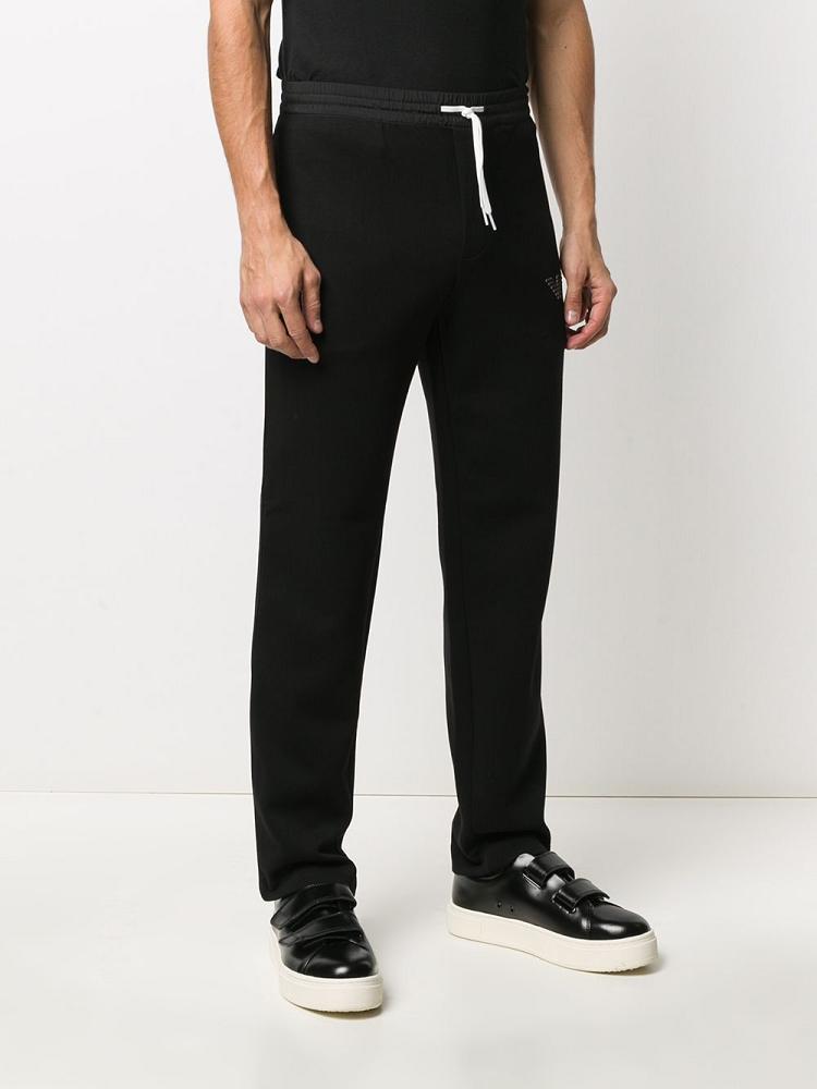 Black Men's Armani Emporio Slim Fit Track Pants | YFNFZD9