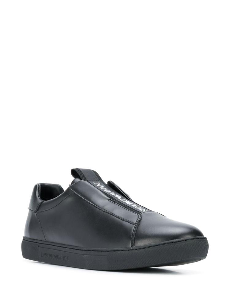 Black Men's Armani Emporio Slip On Sneakers | T1THGPA