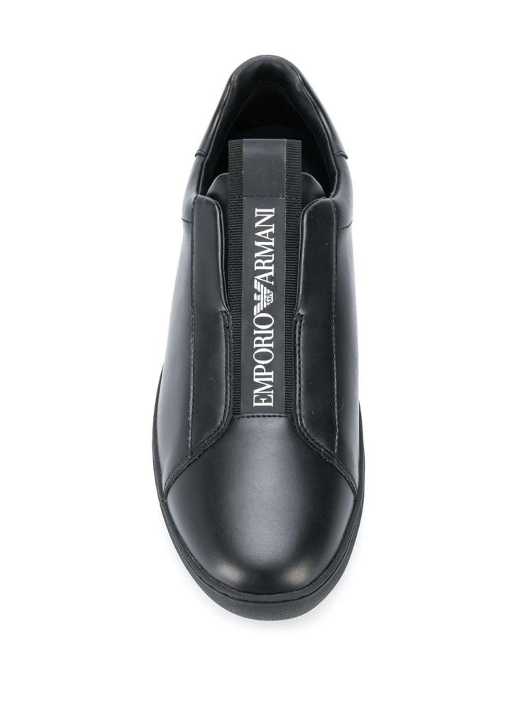 Black Men's Armani Emporio Slip On Sneakers | T1THGPA