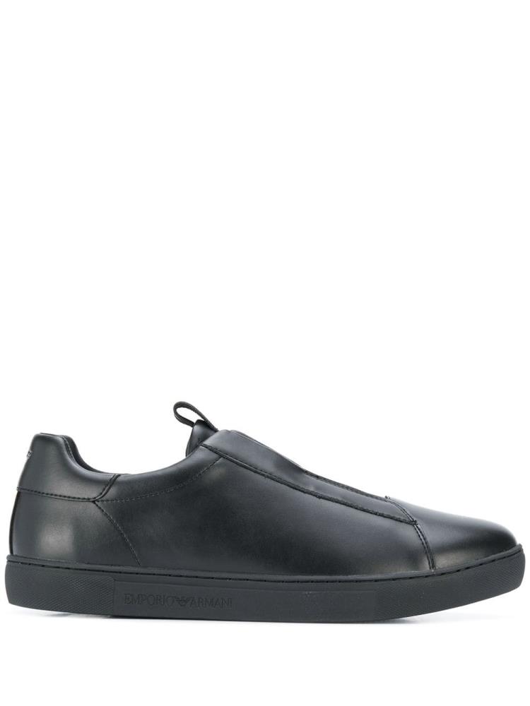 Black Men\'s Armani Emporio Slip On Sneakers | T1THGPA