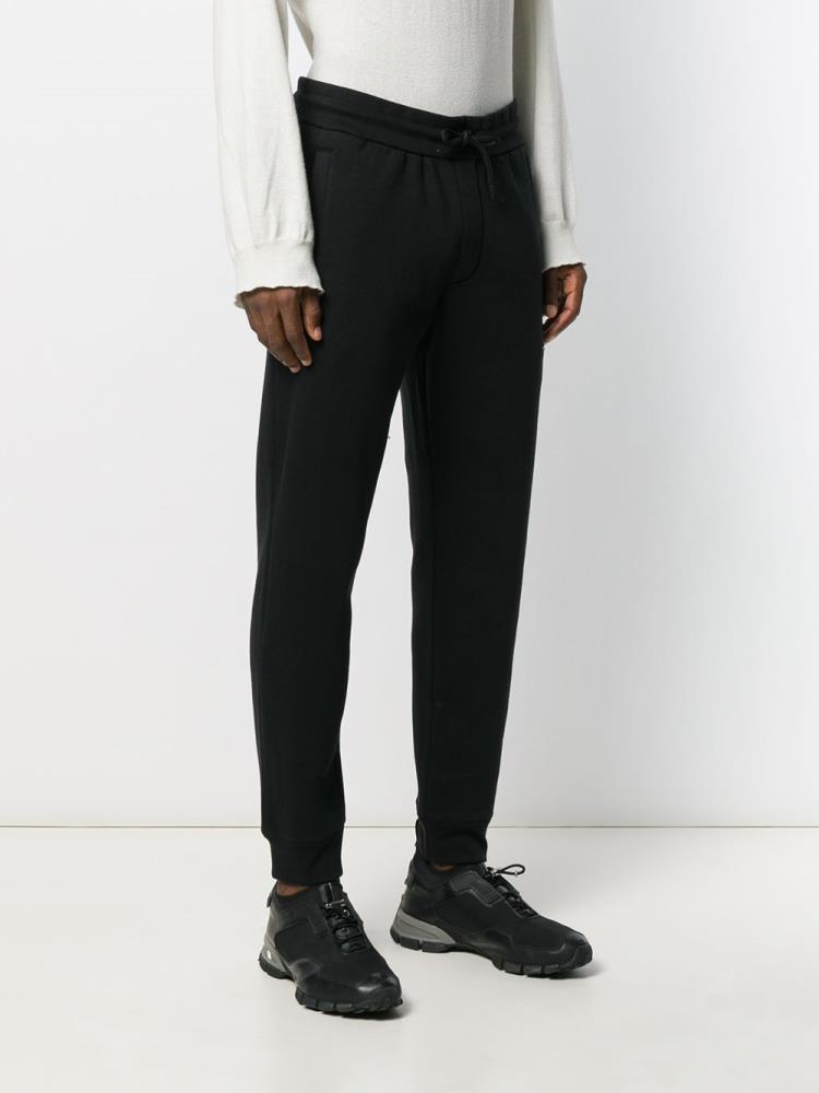 Black Men's Armani Emporio Star Motif Track Pants | DOPWJIS