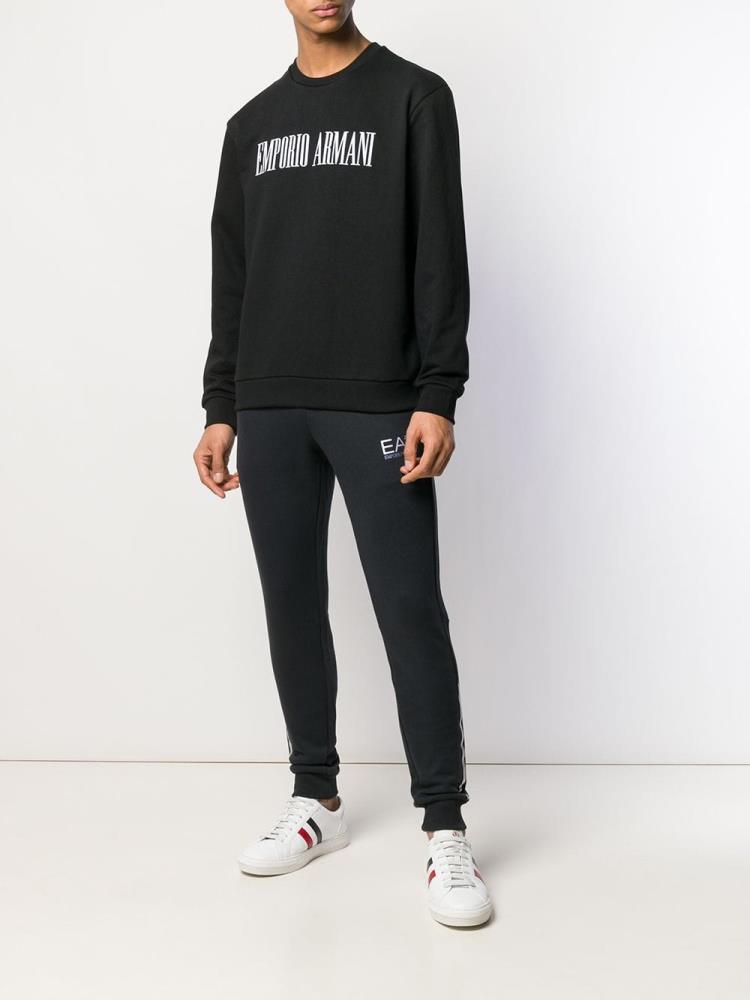 Black Men's Armani Emporio Stop Wishing, Start Doing Sweatshirts | 6BV1LF4