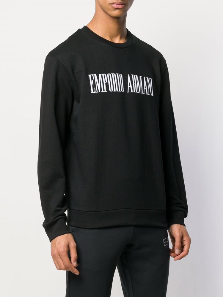 Black Men's Armani Emporio Stop Wishing, Start Doing Sweatshirts | 6BV1LF4