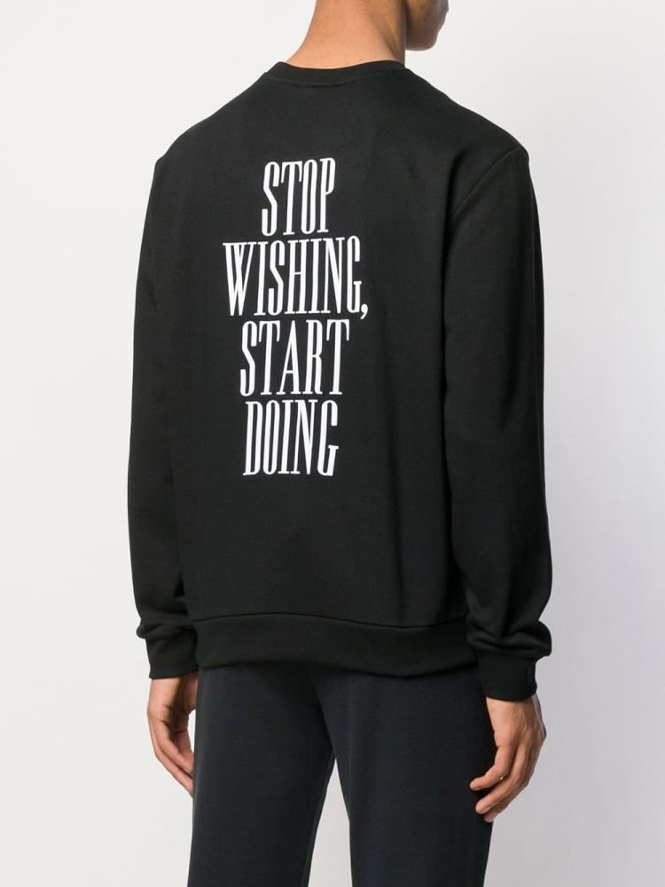 Black Men's Armani Emporio Stop Wishing, Start Doing Sweatshirts | 6BV1LF4