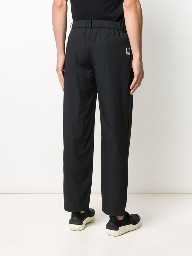 Black Men's Armani Emporio Straight Fit Pants | UD59ZMI