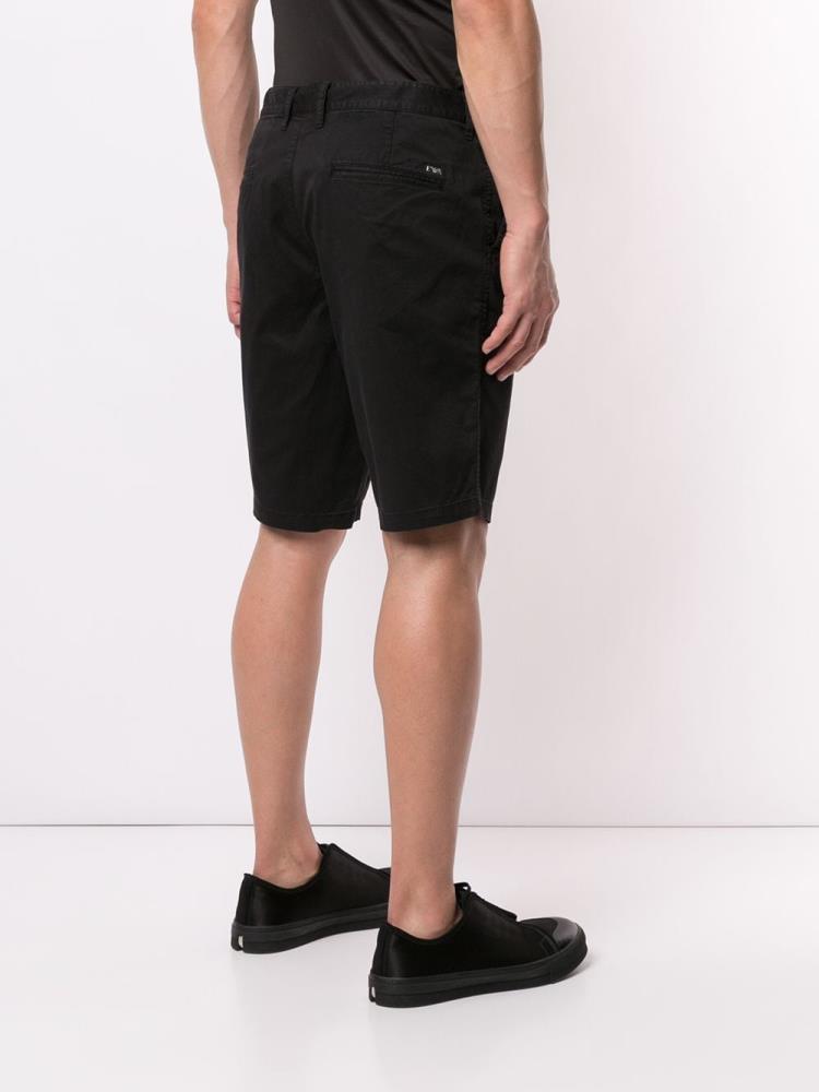 Black Men's Armani Emporio Straight Cut Bermuda Shorts Shorts | X4CEUV7