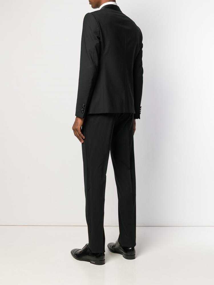 Black Men's Armani Emporio Stretch Wool Tuxedo Suits | G1L3IXK