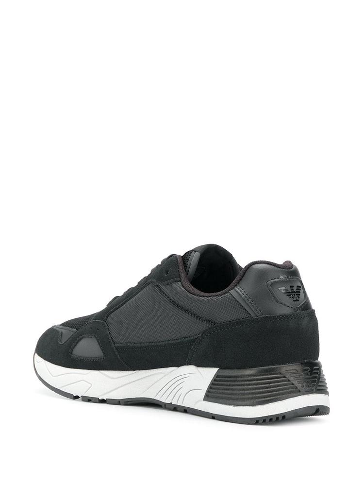 Black Men's Armani Emporio Structured Sneakers | V6SQJJ0