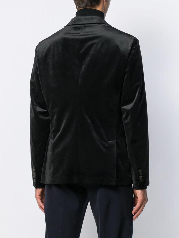 Black Men's Armani Emporio Tailored Velvet Blazers | H8EJJV6