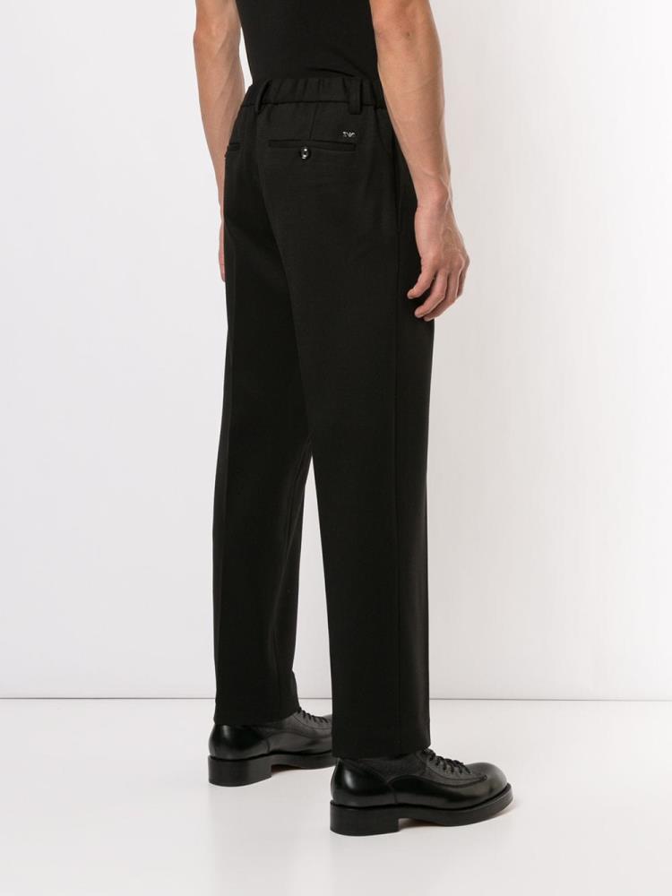 Black Men's Armani Emporio Tapered Tailored Pants Pants | CH90T37