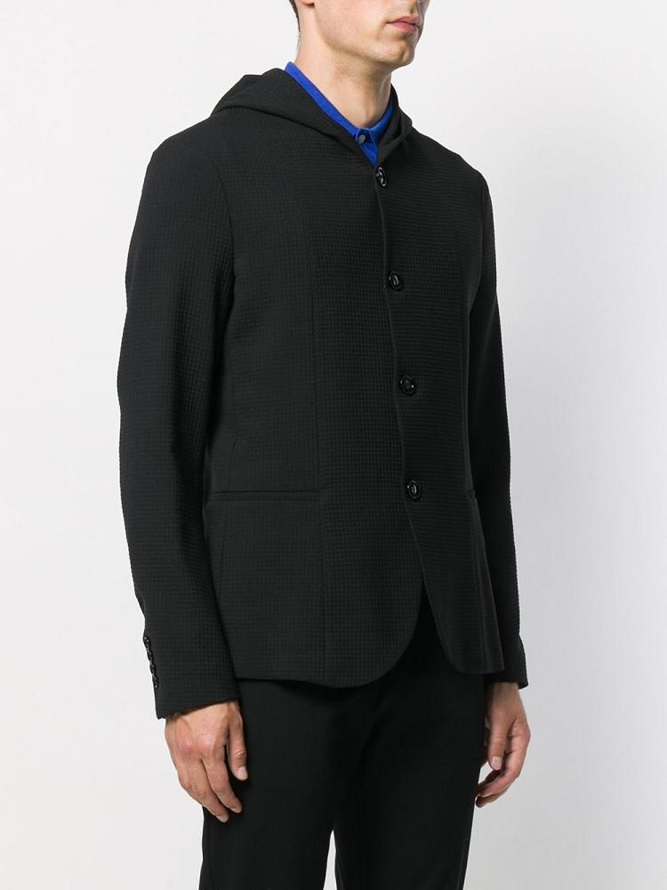 Black Men's Armani Emporio Textured Casual Blazers | P42JT4Q