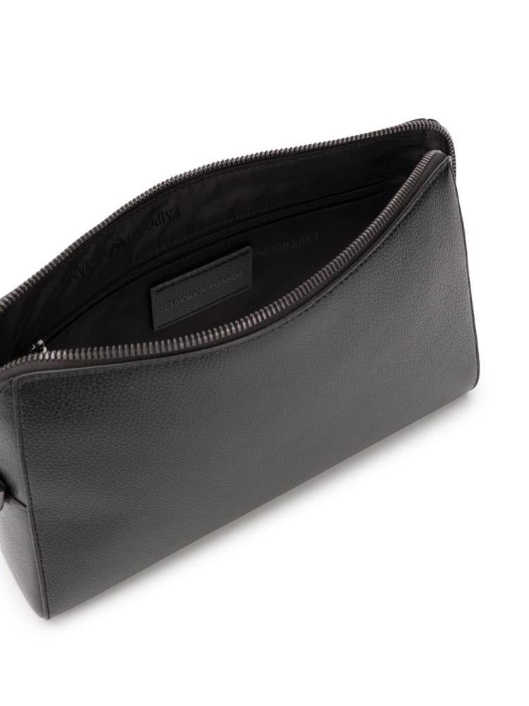 Black Men's Armani Emporio Wrist Strap Clutch Bag | 7JATFKW