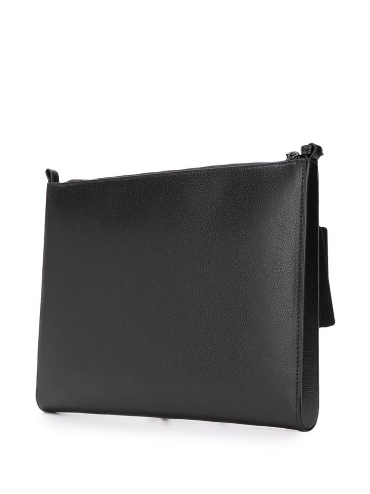 Black Men's Armani Emporio Wrist Strap Clutch Bag | MNZCAR1