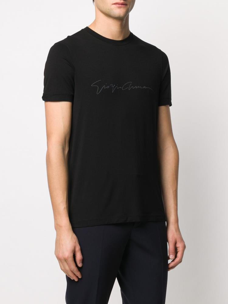 Black Men's Giorgio Armani Branded T Shirts | N3477UA