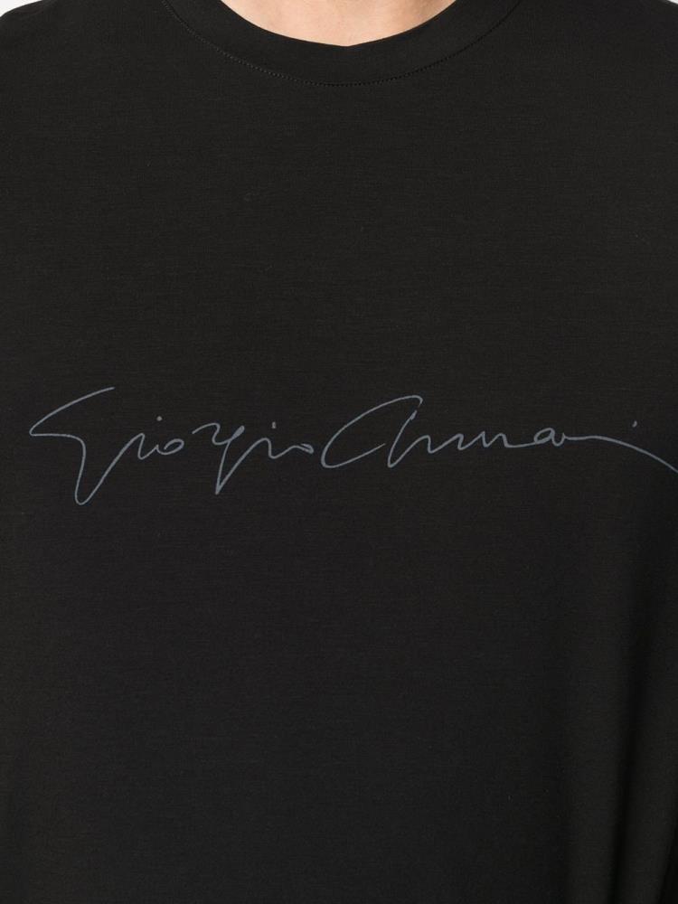 Black Men's Giorgio Armani Branded T Shirts | N3477UA