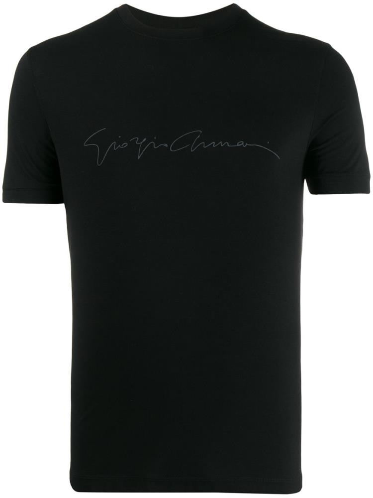 Black Men\'s Giorgio Armani Branded T Shirts | N3477UA