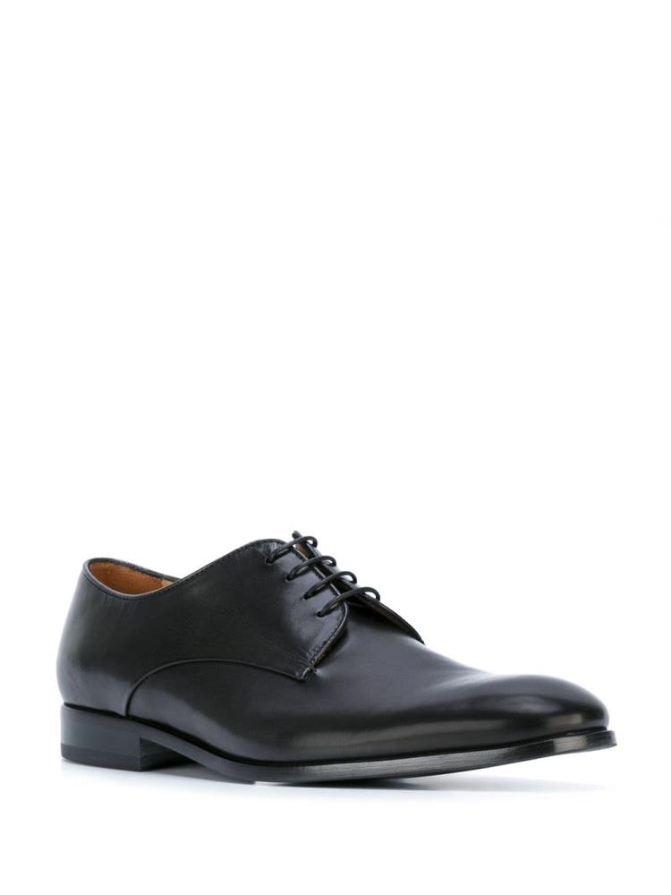 Black Men's Giorgio Armani Classic Derby Shoes | KVPMM9X