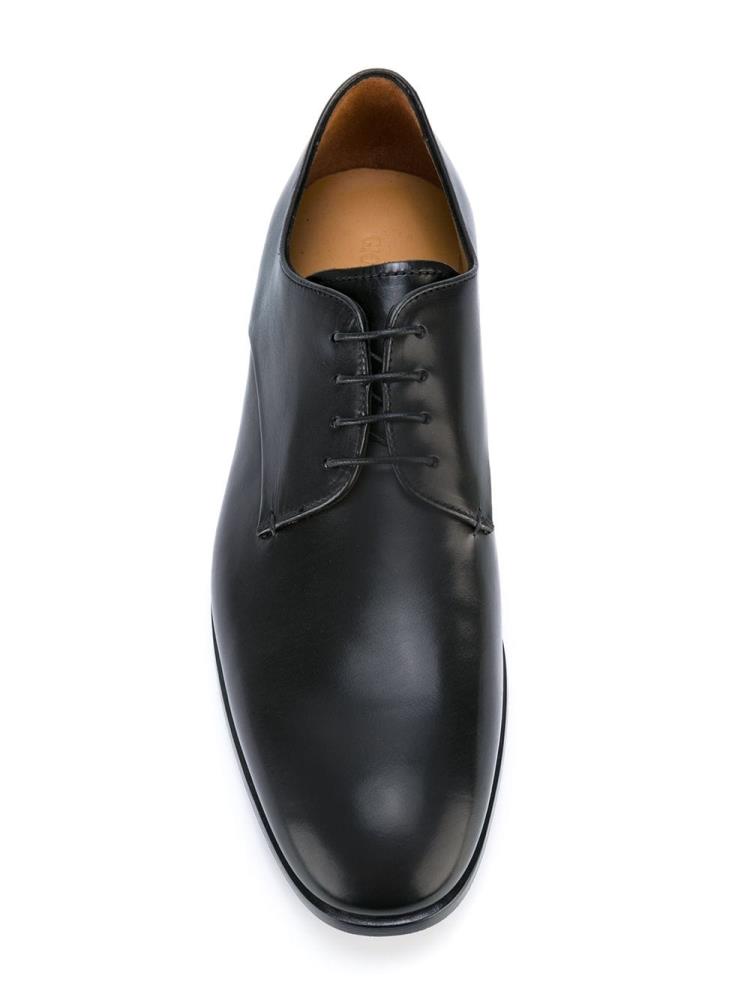 Black Men's Giorgio Armani Classic Derby Shoes | KVPMM9X