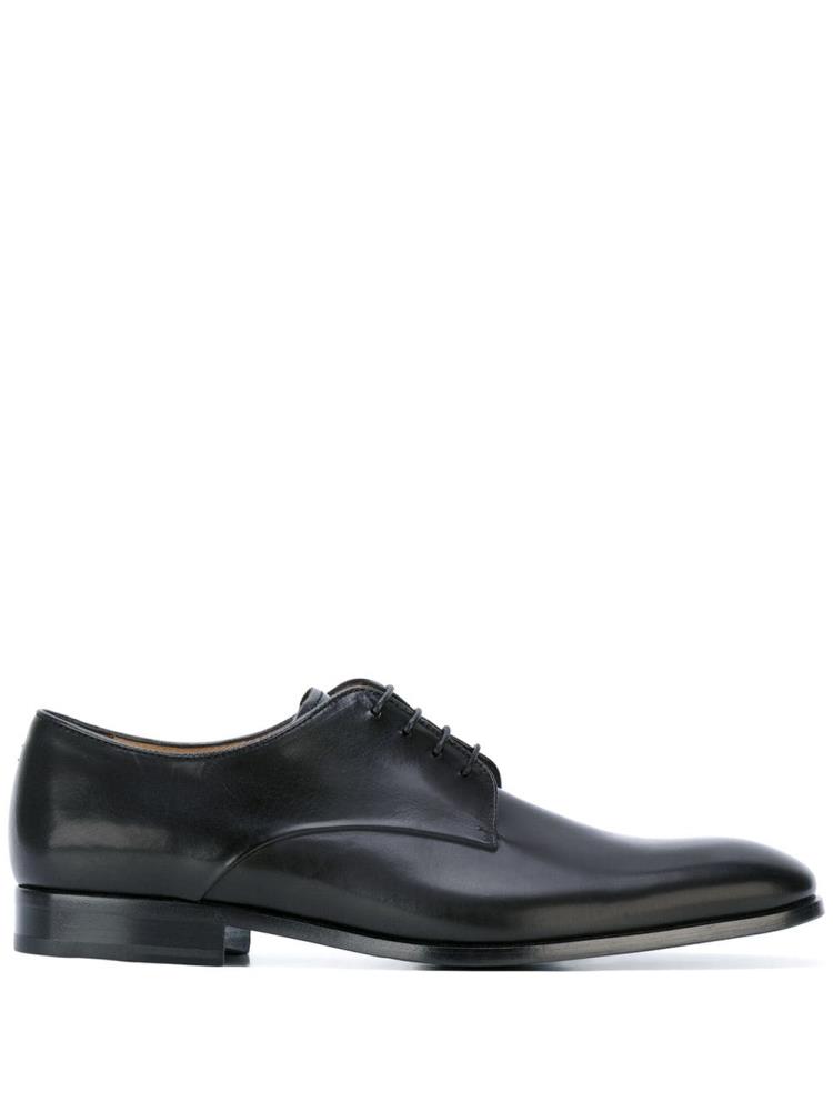 Black Men\'s Giorgio Armani Classic Derby Shoes | KVPMM9X