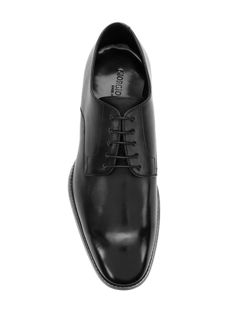 Black Men's Giorgio Armani Classic Derby Shoes | LKGB2SO