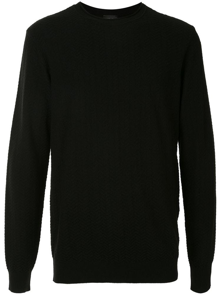 Black Men\'s Giorgio Armani Classic Crew Neck Jumpers | LTP1KQP