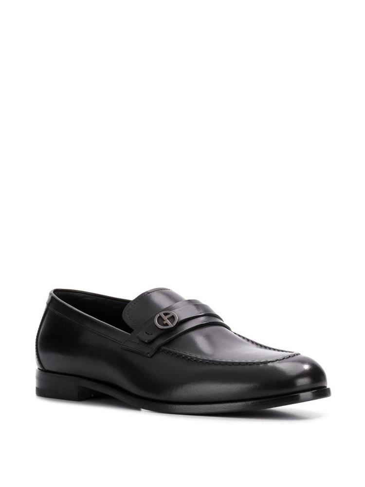 Black Men's Giorgio Armani Classic Loafers | RVLZ6TR