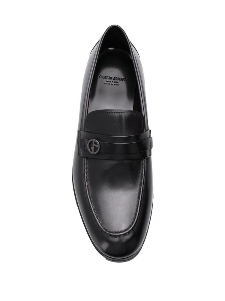 Black Men's Giorgio Armani Classic Loafers | RVLZ6TR