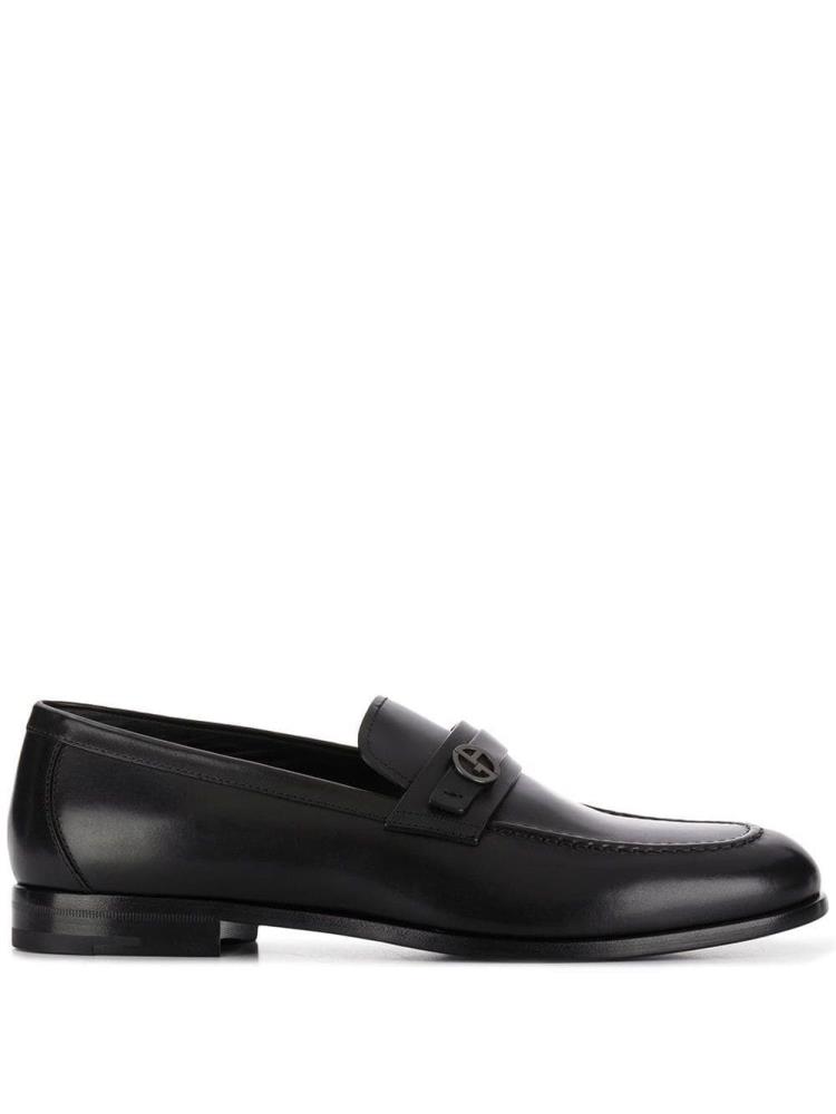 Black Men\'s Giorgio Armani Classic Loafers | RVLZ6TR