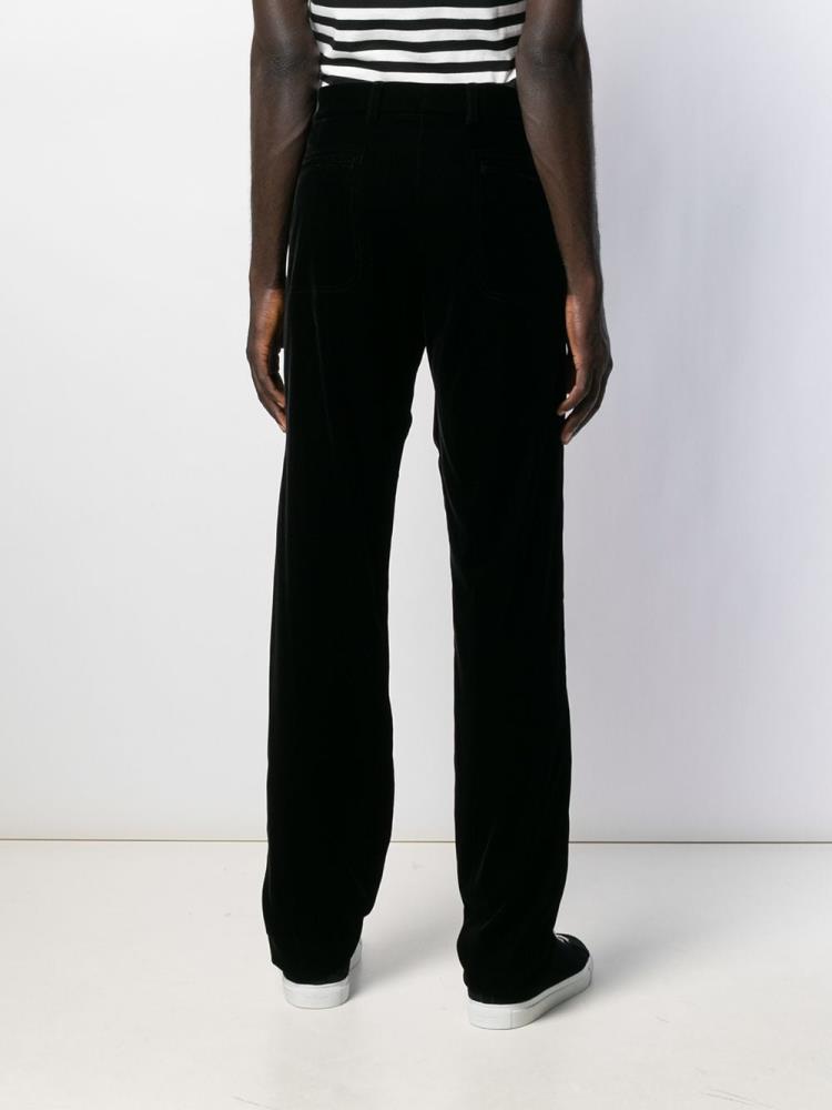 Black Men's Giorgio Armani Elasticated Waistband Straight Pants | J27PMGR