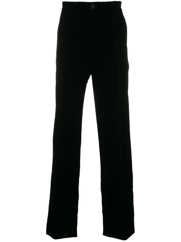 Black Men\'s Giorgio Armani Elasticated Waistband Straight Pants | J27PMGR