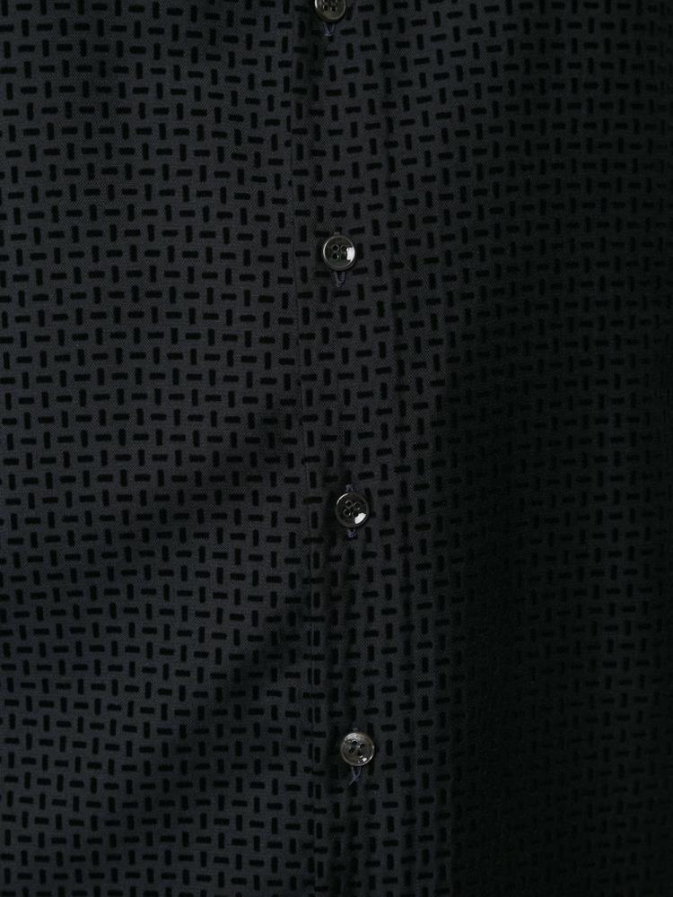 Black Men's Giorgio Armani Geometric Print Shirts | X0I7XZI