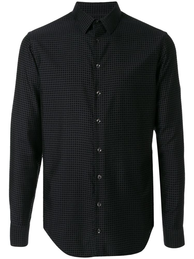 Black Men\'s Giorgio Armani Geometric Print Shirts | X0I7XZI