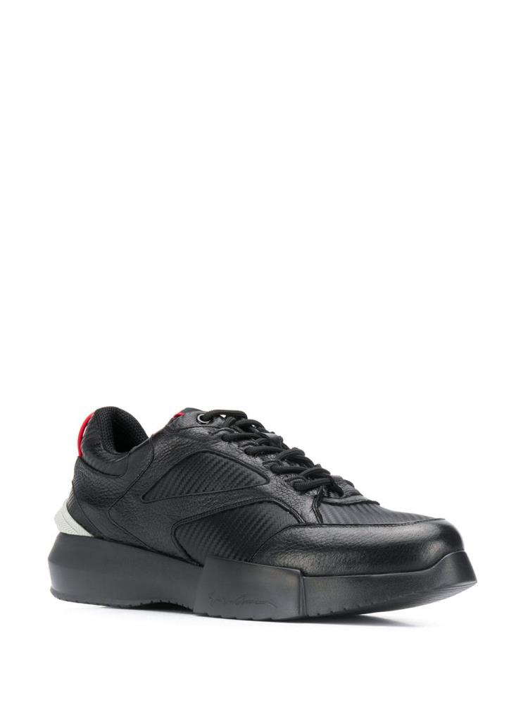 Black Men's Giorgio Armani Lace Up Sneakers | PC8PLPQ